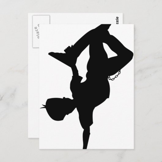 Boy Break Dancer Silhouette Postcard Briefkaart (Voorkant / Achterkant)