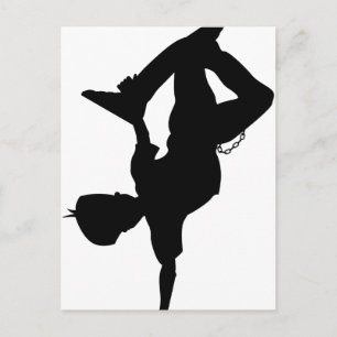 Boy Break Dancer Silhouette Postcard Briefkaart
