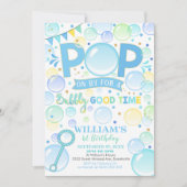 Boy Bubbles Verjaardagsuitnodiging Pop Verjaardag Kaart (Voorkant)