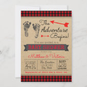 Boy Buffalo Plaid Baby shower Kaart (Voorkant)