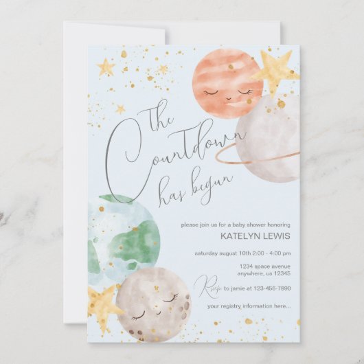 Boy BuitSpace Baby shower Uitnodiging (Voorkant)