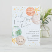 Boy BuitSpace Baby shower Uitnodiging (Staand voorkant)