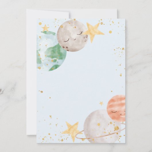 Boy BuitSpace Baby shower Uitnodiging (Achterkant)