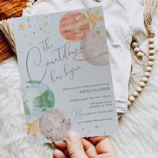 Boy BuitSpace Baby shower Uitnodiging