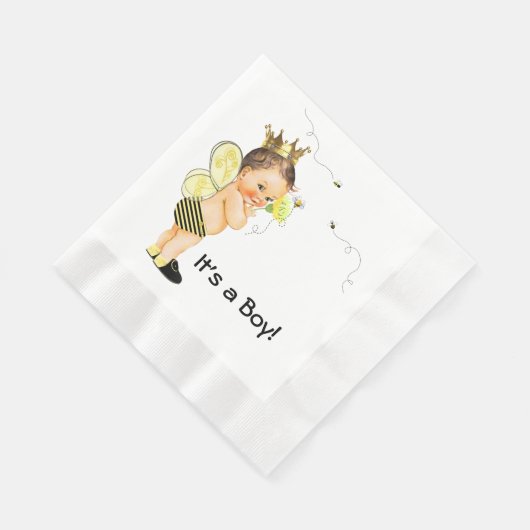 Boy Bumble Bee Baby shower Servetten (Hoek)