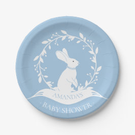 Boy Bunny Baby shower 7" Bord