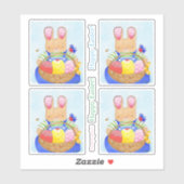 Boy Bunny met de Sticker van het mandje (Vel)