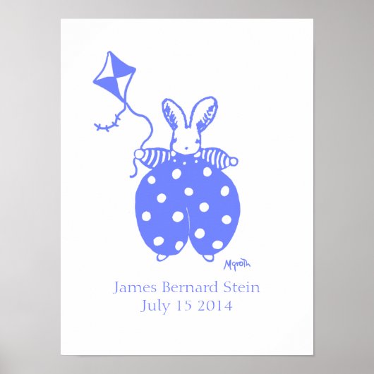 Boy Bunny verjaardagscentrum poster (Voorkant)