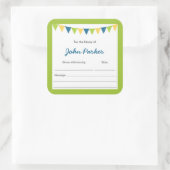 Boy Bunting Baby shower boek stickers (Tas)