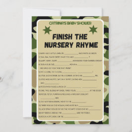Boy Camo Baby shower - bewerkbare naam, 5x7 Kaart