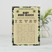 Boy Camo Baby shower - bewerkbare naam, 5x7 Kaart (Staand voorkant)