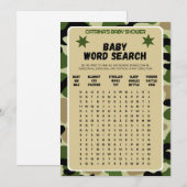 Boy Camo Baby shower - bewerkbare naam, 5x7 Kaart (Voorkant / Achterkant)