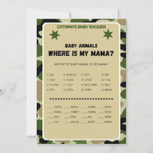 Boy Camo Baby shower - bewerkbare naam, 5x7