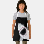 Boy chef grappig grote witte haai aanval schort (Insitu)