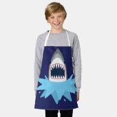 Boy chef grappig grote witte haai aanval schort (Gedragen)