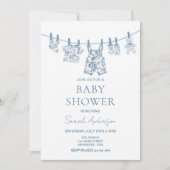 Boy Chinoiserie Toile babykleding Baby shower Kaart (Voorkant)