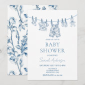 Boy Chinoiserie Toile babykleding Baby shower Kaart (Voorkant / Achterkant)