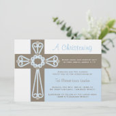 Boy Christening Uitnodiging (Staand voorkant)