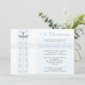 Boy Christening Uitnodiging (Staand voorkant)