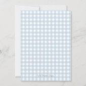 Boy Christmas Baby shower Preppy Gingham Blue Kaart (Achterkant)