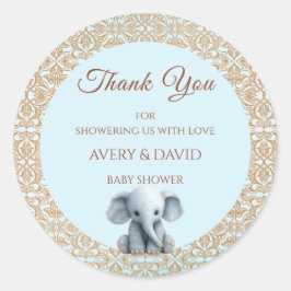  Boy Classic Blue Baby shower Ronde Sticker