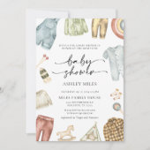 Boy Clothes Baby shower Uitnodiging (Voorkant)
