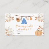 Boy Clothes Pumpkin Baby shower Hoeveel Snoepjes Informatiekaartje (Voorkant)