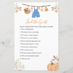 Boy Clothes Pumpkin Baby shower Zoek de gast