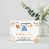 Boy Clothes Pumpkin Herfst Baby shower Boek voor B Briefkaart (Staand voorkant)