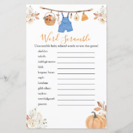 Boy Clothes Pumpkin Herfst Baby shower Word Scramb