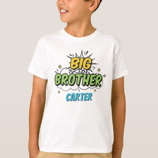 Boy Comic Book Superhero Baby shower Big Brother T-shirt