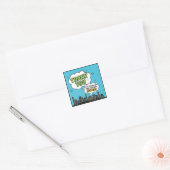 Boy Comic Book Superhero Baby shower Dank u Vierkante Sticker (Envelop)