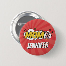 Boy Comic Book Superhero Baby shower Moeder Ronde Button 5,7 Cm