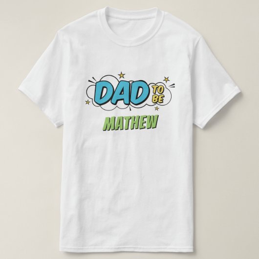 Boy Comic Book Superhero Baby shower Papa T-shirt (Design voorkant)