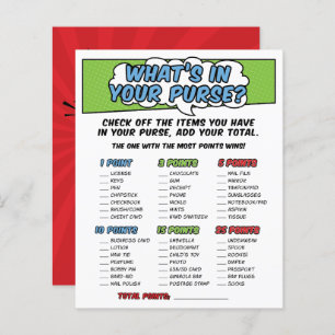 Boy Comic Book Superhero Baby shower Purse spel