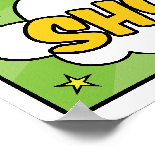 Boy Comic Book Superhero Baby shower Welkom Poster (Hoek)