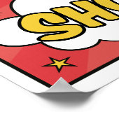 Boy Comic Book Superhero Baby shower Welkom Poster (Hoek)