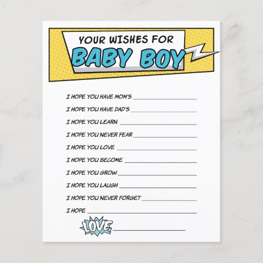 Boy Comic Book Superhero Douche Wensen voor Baby (Voorkant)