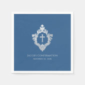 Boy Confirmation Classic Blue Crest Servet (Voorkant)