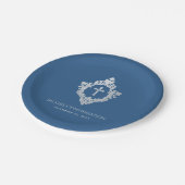 Boy Confirmation Classic Blue  Cross Crest Papieren Bordje (Gekanteld)