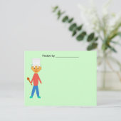 Boy Cook op Groene Getextureerde Leeg Kaart (Staand voorkant)