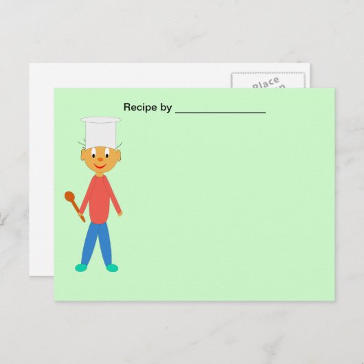 Boy Cook op Groene Getextureerde Leeg Kaart (Voorkant / Achterkant)