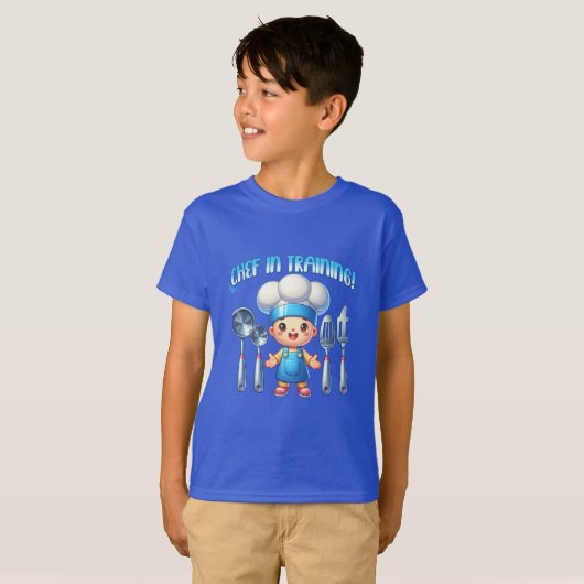 Boy cooking Chef in Training T-shirt (Voorkant volledig)