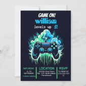 Boy Cool kinder Gaming Level Up 5th Verjaardag Kaart (Voorkant)