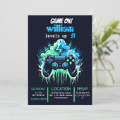 Boy Cool kinder Gaming Level Up 5th Verjaardag Kaart (Staand voorkant)