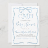 Boy Coquette Bow Baby shower Uitnodigen MAKE ELKE  Kaart (Voorkant)