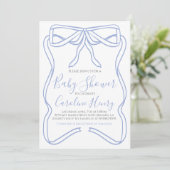 Boy Coquette Bow Baby shower Uitnodigen MAKE ELKE  Kaart (Staand voorkant)