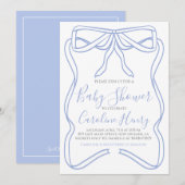 Boy Coquette Bow Baby shower Uitnodigen MAKE ELKE  Kaart (Voorkant / Achterkant)