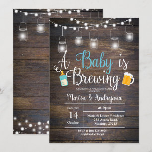 Boy Couples BabyQ BBQ Baby shower Uitnodigingskaar Kaart