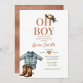 BOY COWBOY outfit baby shower zuidwestelijke cactu Kaart (Voorkant / Achterkant)